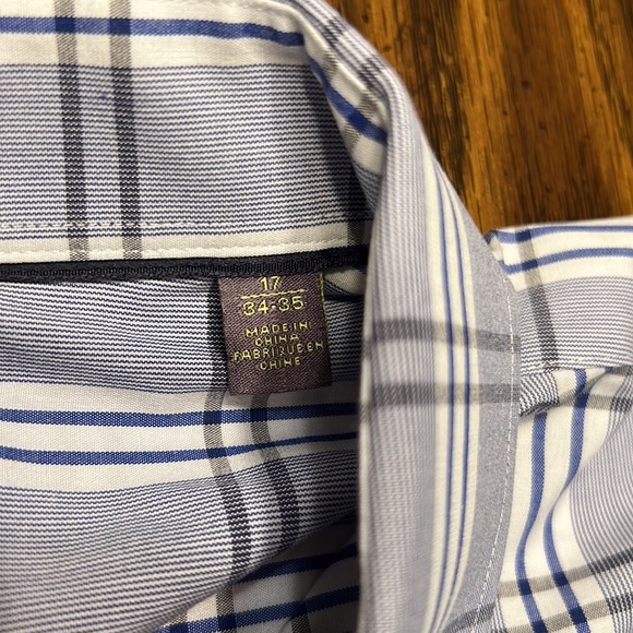 Calibrate Dress Button Down Shirt Size 17 Trim Fit - Picture 5 of 6